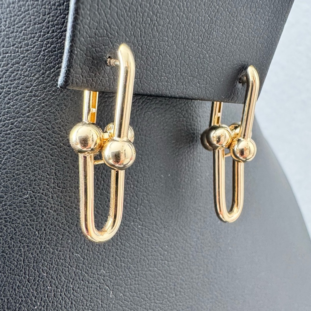 Elegant Real 18K Gold Dangle Earrings